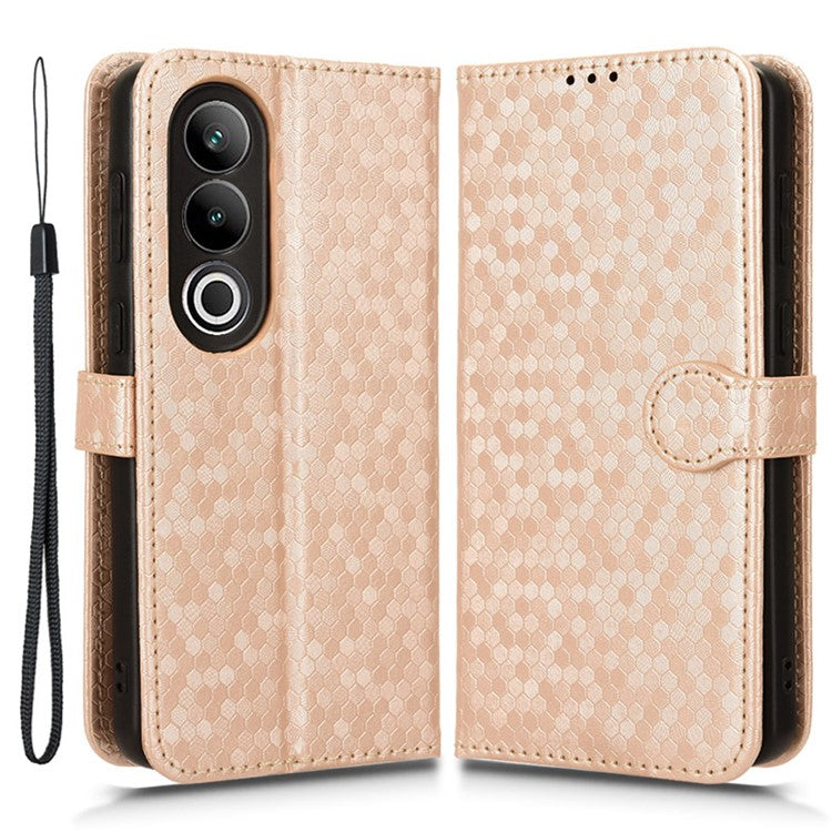 For OnePlus Nord CE4 5G Wallet Case Dots Imprinted Magnetic Phone Cover - Rose Gold