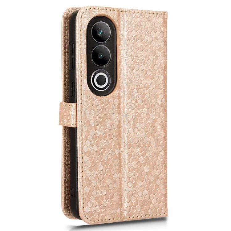 For OnePlus Nord CE4 5G Wallet Case Dots Imprinted Magnetic Phone Cover - Rose Gold