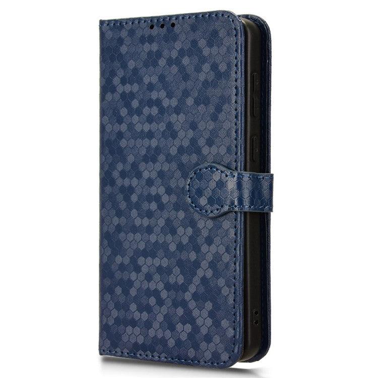 For OnePlus Nord CE4 5G Wallet Case Dots Imprinted Magnetic Phone Cover - Dark Blue