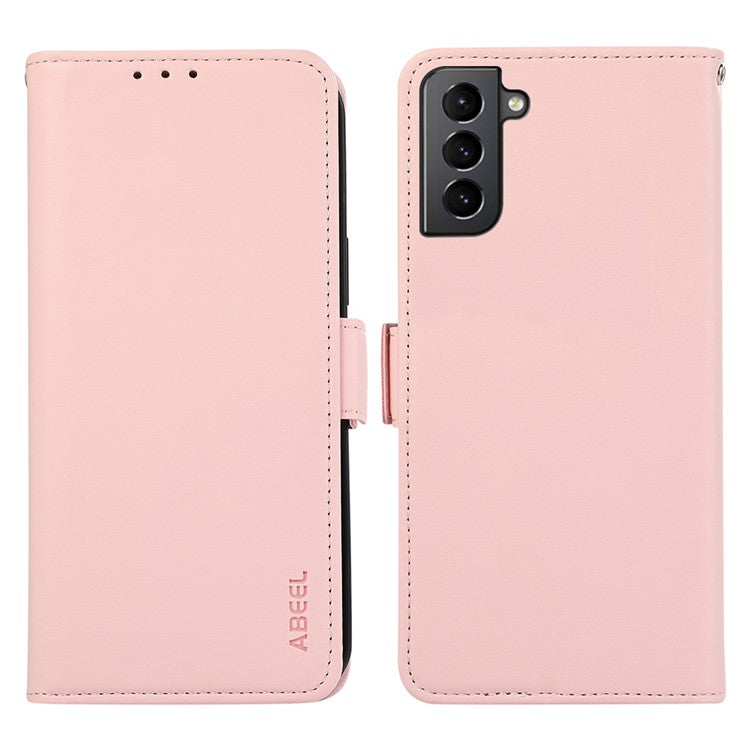 ABEEL For Samsung Galaxy S21 5G / S21 4G Case RFID Blocking Card Holder Cell Phone Cover - Pink