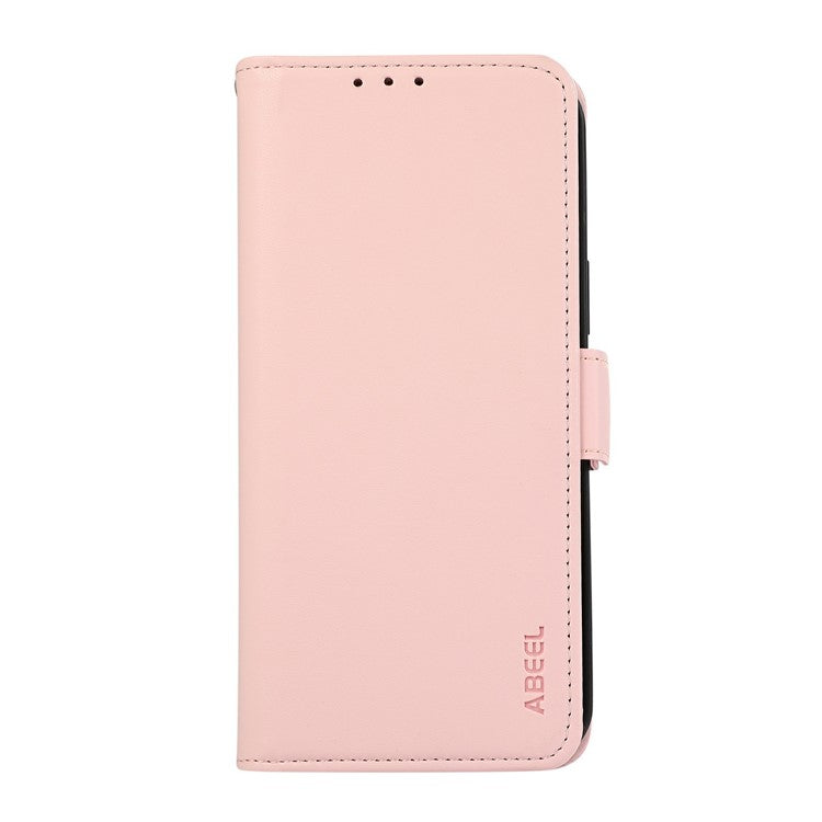 ABEEL For Samsung Galaxy S21 Ultra 5G Cover RFID Blocking PU Leather Wallet Phone Stand Case - Pink