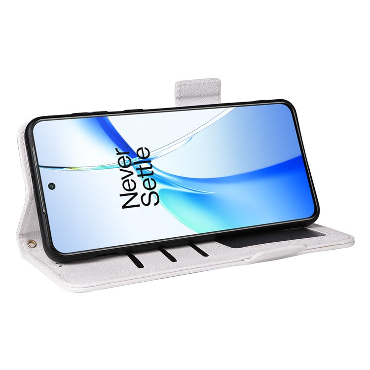 For OnePlus Ace 3V 5G Litchi Texture Case PU Leather Flip Wallet Phone Cover - White