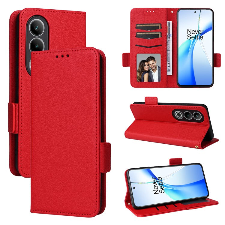 For OnePlus Ace 3V 5G Litchi Texture Case PU Leather Flip Wallet Phone Cover - Red