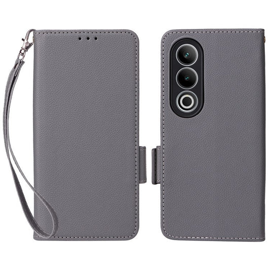 For OnePlus Ace 3V 5G Litchi Texture Case PU Leather Flip Wallet Phone Cover - Grey