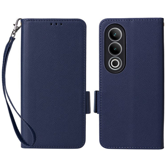 For OnePlus Ace 3V 5G Litchi Texture Case PU Leather Flip Wallet Phone Cover - Dark Blue