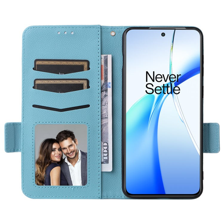 For OnePlus Ace 3V 5G Litchi Texture Case PU Leather Flip Wallet Phone Cover - Baby Blue
