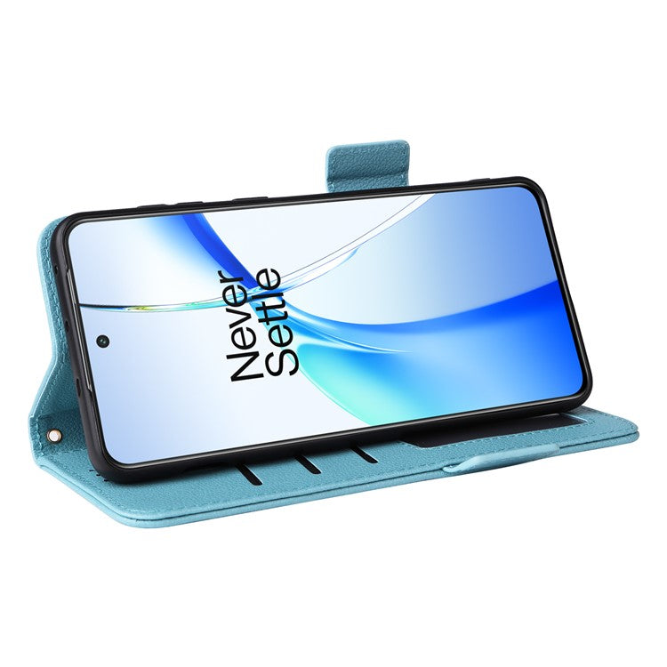 For OnePlus Ace 3V 5G Litchi Texture Case PU Leather Flip Wallet Phone Cover - Baby Blue