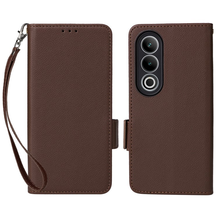 For OnePlus Ace 3V 5G Litchi Texture Case PU Leather Flip Wallet Phone Cover - Brown