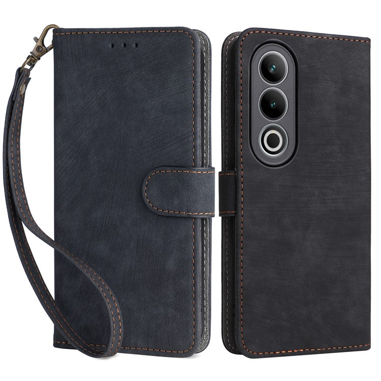 For OnePlus Ace 3V 5G Case RFID Blocking Wallet Leather Cellphone Cover with Hand Strap - Black