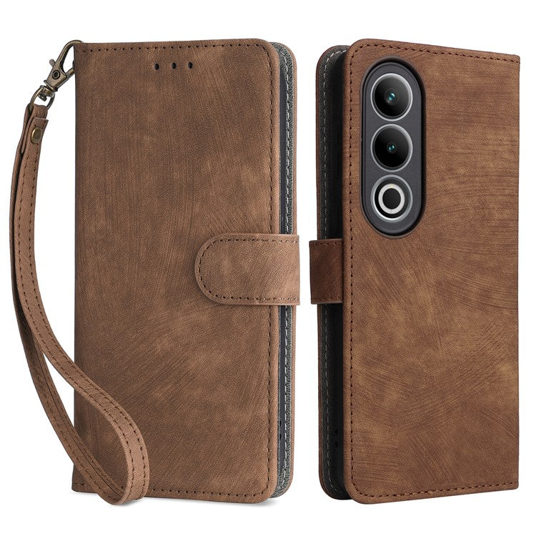 For OnePlus Ace 3V 5G Case RFID Blocking Wallet Leather Cellphone Cover with Hand Strap - Brown