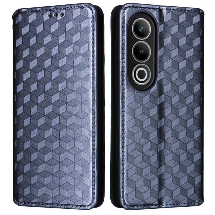 For OnePlus Ace 3V 5G Leather Phone Cover Rhombus Imprinted Wallet - Blue