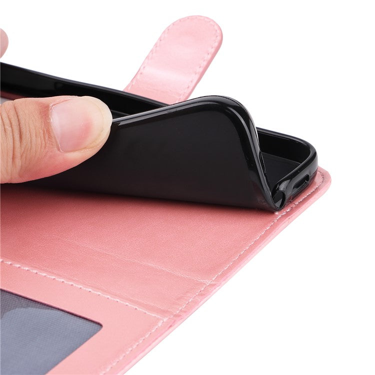 For Samsung Galaxy M15 5G / F15 5G PU Leather Phone Case Imprinted Sunflower Card Holder Stand Phone Cover - Pink