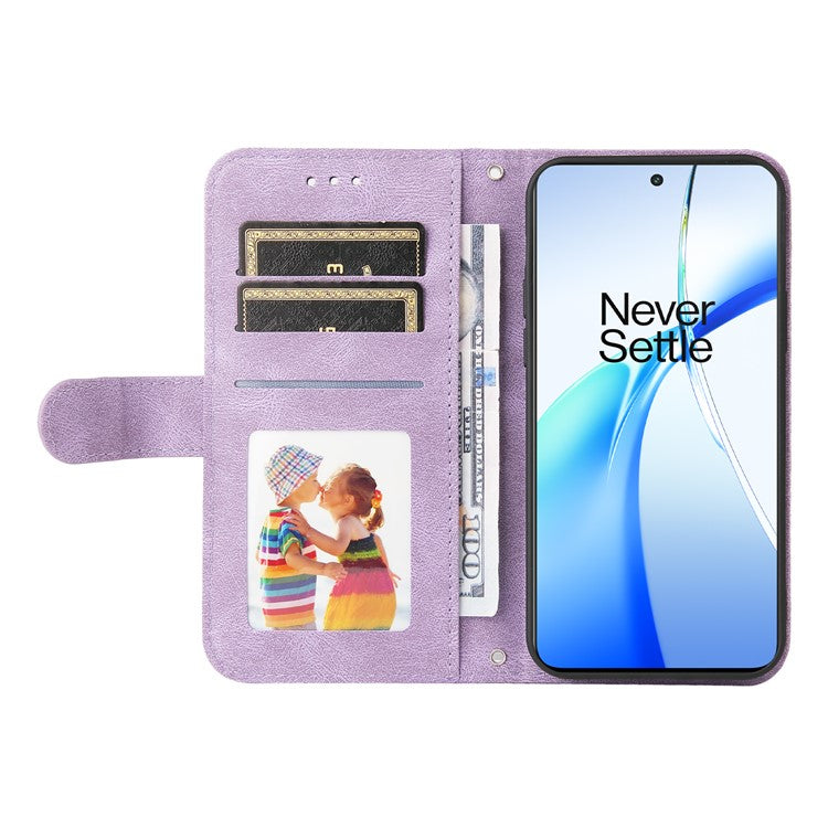 For OnePlus Ace 3V 5G Case PU Leather Magnetic Buckle Flip Phone Cover - Purple