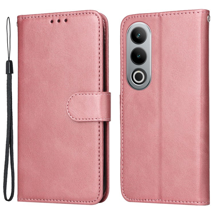 For OnePlus Ace 3V 5G Case PU Leather 3 Card Slots Wallet Calf Texture Phone Cover - Pink