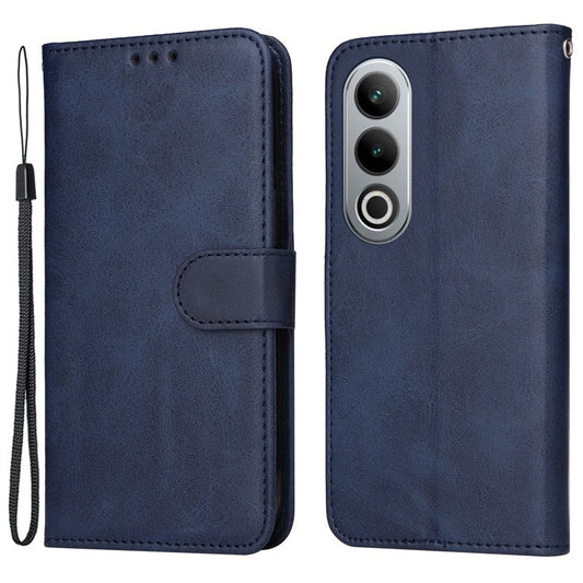 For OnePlus Ace 3V 5G Case PU Leather 3 Card Slots Wallet Calf Texture Phone Cover - Blue