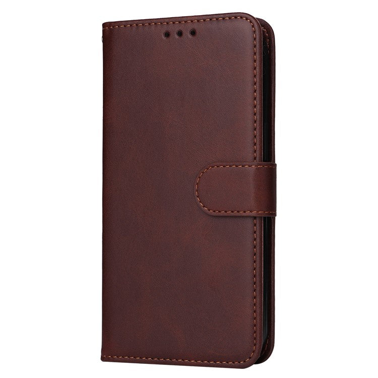 For Samsung Galaxy M15 5G / F15 5G Case PU Leather Phone Cover with Viewing Stand / 3 Card Holder - Brown