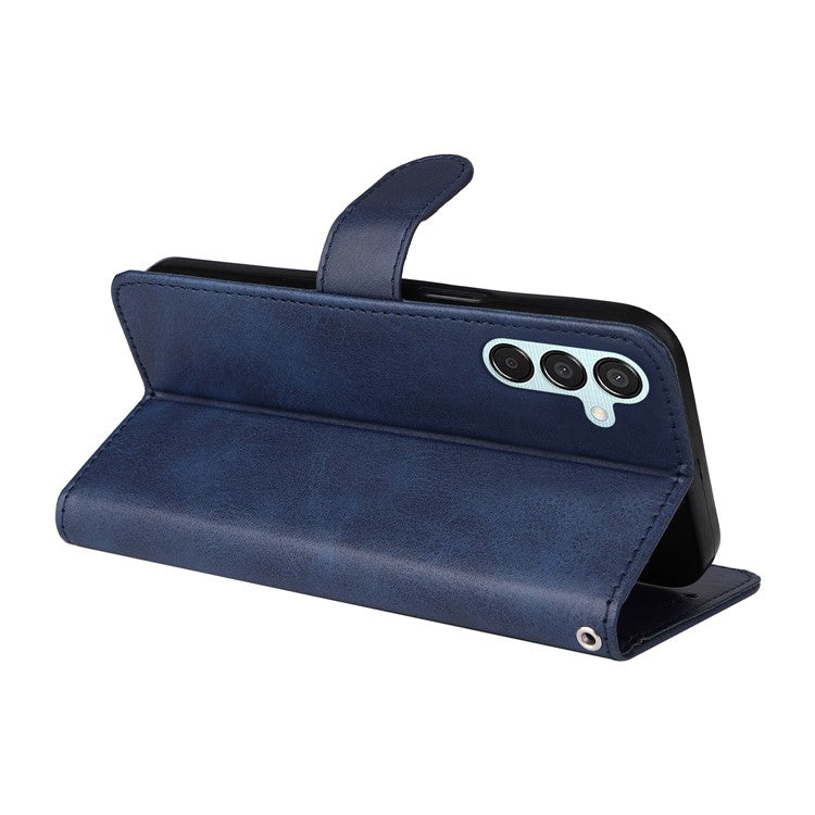 For Samsung Galaxy M15 5G / F15 5G Case PU Leather Phone Cover with Viewing Stand / 3 Card Holder - Blue