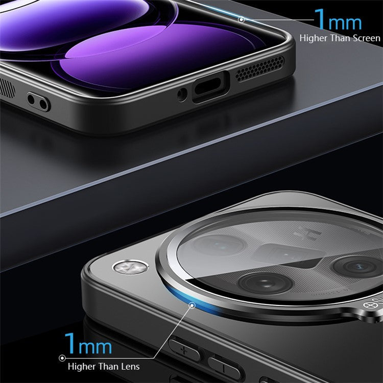 Phone Case for Oppo Find X7 5G PC+TPU Cover with Lens Film Matte Kickstand Cover - Cyan
