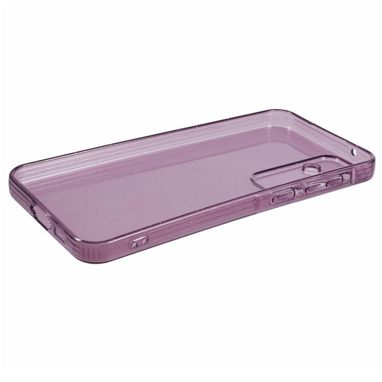 JTW Series for Samsung Galaxy A35 5G Case Glitter Surface Shockproof TPU Phone Cover - Transparent Purple