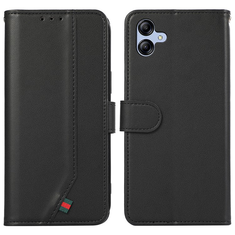 For Samsung Galaxy A05 4G Case PU Leather TPU Inner Shell Wallet RFID Blocking Phone Cover - Black