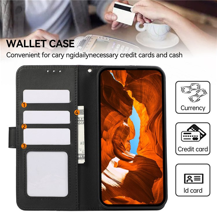 For Samsung Galaxy A05 4G Case PU Leather TPU Inner Shell Wallet RFID Blocking Phone Cover - Black
