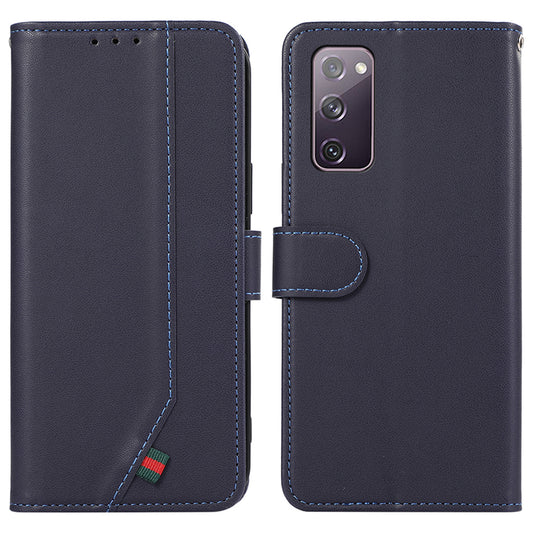 For Samsung Galaxy S20 FE / S20 FE 5G / S20 FE 2022 / S20 Lite Phone Case RFID Blocking Anti-scratch Leather Cover - Blue