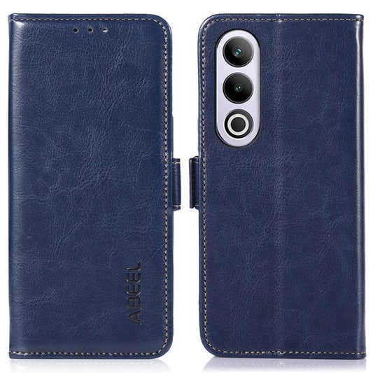 ABEEL For OnePlus Nord CE4 5G Wallet Case PU Leather Crazy Horse Texture Folio Phone Cover - Blue