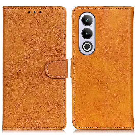 For OnePlus Nord CE4 5G Cell Phone Cases Cowhide Texture Wallet Drop-Proof Cover - Brown
