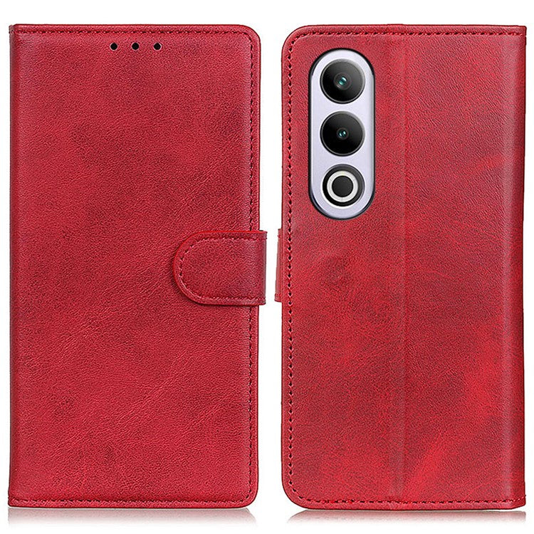 For OnePlus Nord CE4 5G Cell Phone Cases Cowhide Texture Wallet Drop-Proof Cover - Red
