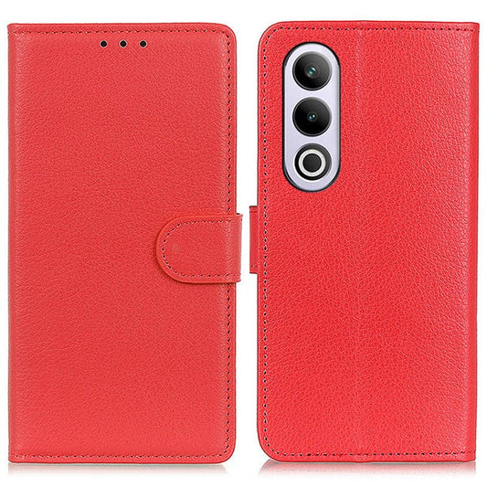 For OnePlus Nord CE4 5G Case Litchi Texture PU Leather Wallet Stand Phone Cover - Red