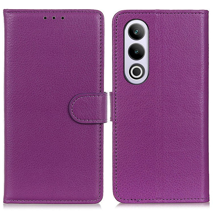 For OnePlus Nord CE4 5G Case Litchi Texture PU Leather Wallet Stand Phone Cover - Purple