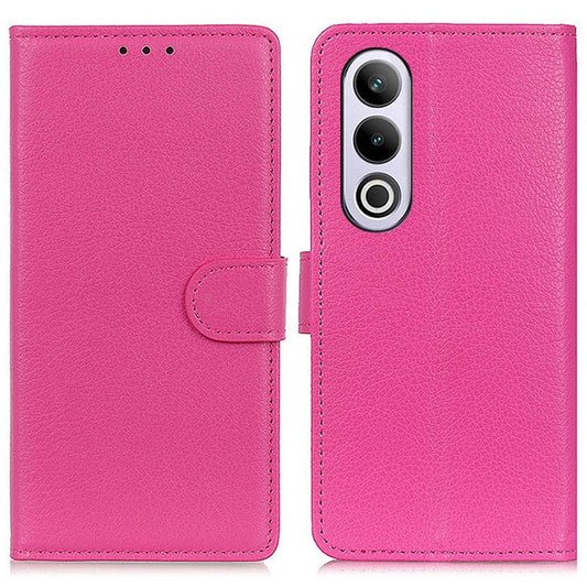 For OnePlus Nord CE4 5G Case Litchi Texture PU Leather Wallet Stand Phone Cover - Rose