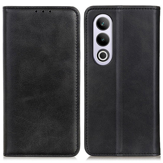 For OnePlus Nord CE4 5G Case Split Leather Magnetic Adsorption Flip Phone Cover - Black