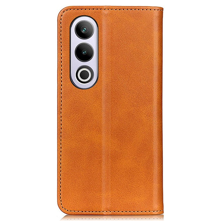 For OnePlus Nord CE4 5G Case Split Leather Magnetic Adsorption Flip Phone Cover - Brown