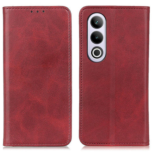 For OnePlus Nord CE4 5G Case Split Leather Magnetic Adsorption Flip Phone Cover - Red