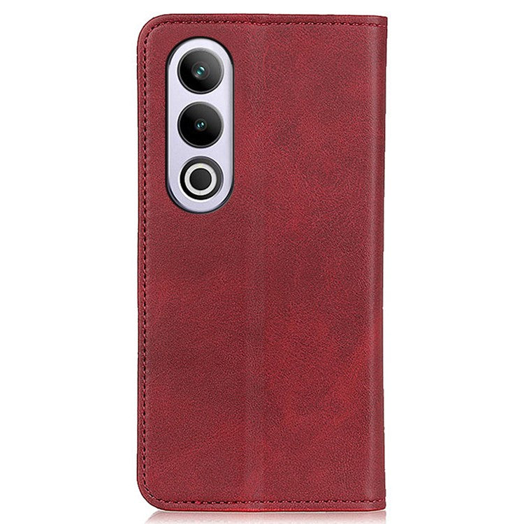 For OnePlus Nord CE4 5G Case Split Leather Magnetic Adsorption Flip Phone Cover - Red