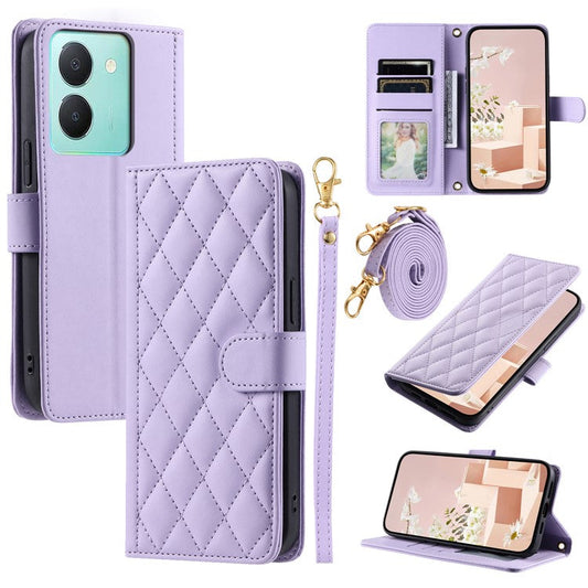 For vivo Y78 5G (China) / Y27 5G / Y27s 4G / Y100i 5G / Y77t 5G / Y36 5G (Global) / Y36 4G (Global) / Y36 4G (India) Leather Case - Purple