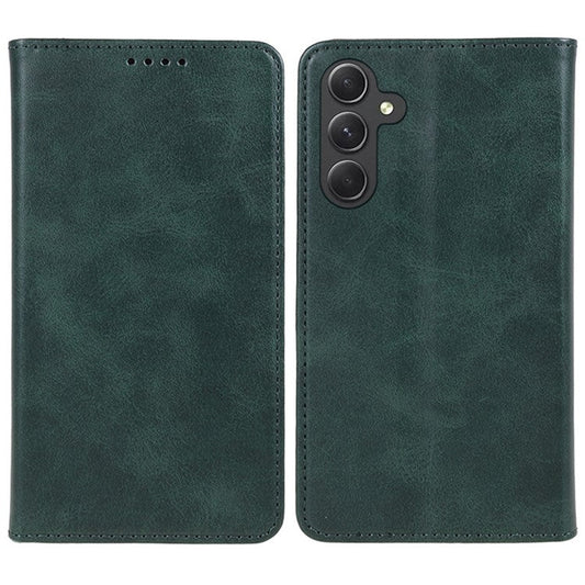 For Samsung Galaxy M55 5G / C55 5G / F55 5G Case Calf Texture PU Leather Wallet Business Phone Cover - Green