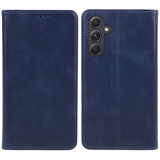 For Samsung Galaxy M55 5G / C55 5G / F55 5G Case Calf Texture PU Leather Wallet Business Phone Cover - Blue