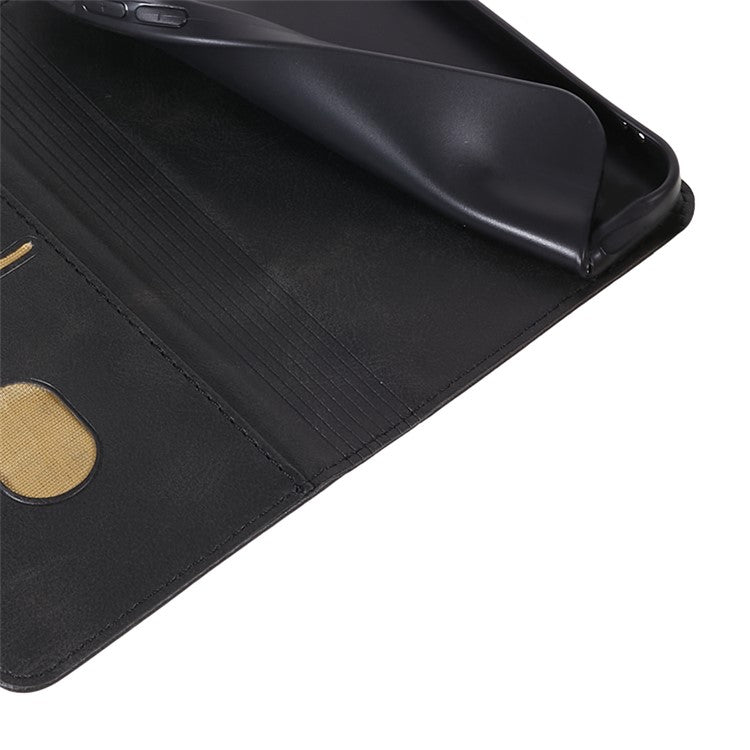 For Samsung Galaxy M55 5G / C55 5G / F55 5G Case Calf Texture PU Leather Wallet Business Phone Cover - Black