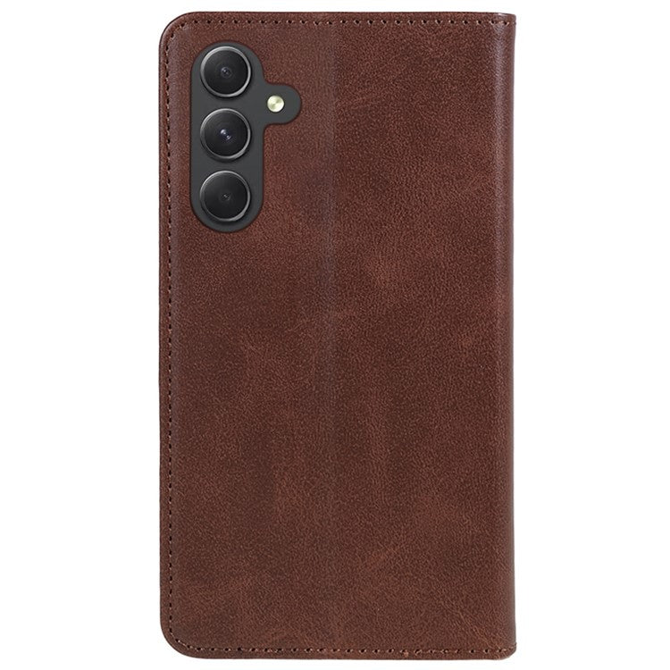 For Samsung Galaxy M55 5G / C55 5G / F55 5G Case Calf Texture PU Leather Wallet Business Phone Cover - Brown