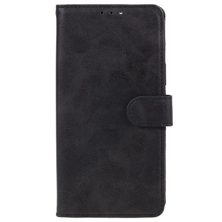For Samsung Galaxy M55 5G / C55 5G / F55 5G Case Calf Texture Magnetic Clasp Leather Wallet Phone Cover - Black