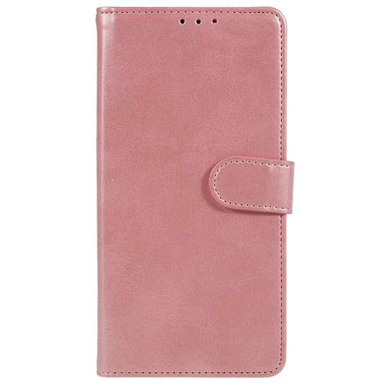 For Samsung Galaxy M55 5G / C55 5G / F55 5G Case Calf Texture Magnetic Clasp Leather Wallet Phone Cover - Rose Gold