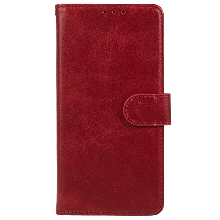 For Samsung Galaxy M55 5G / C55 5G / F55 5G Case Calf Texture Magnetic Clasp Leather Wallet Phone Cover - Red
