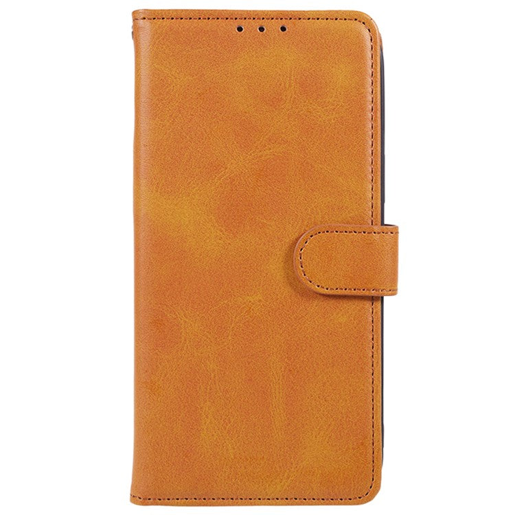 For Samsung Galaxy M55 5G / C55 5G / F55 5G Case Calf Texture Magnetic Clasp Leather Wallet Phone Cover - Khaki