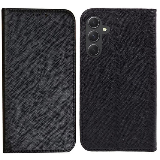 For Samsung Galaxy M55 5G / C55 5G / F55 5G Phone Case Magnetic Closing PU Leather Flip Wallet Stand Cover - Black
