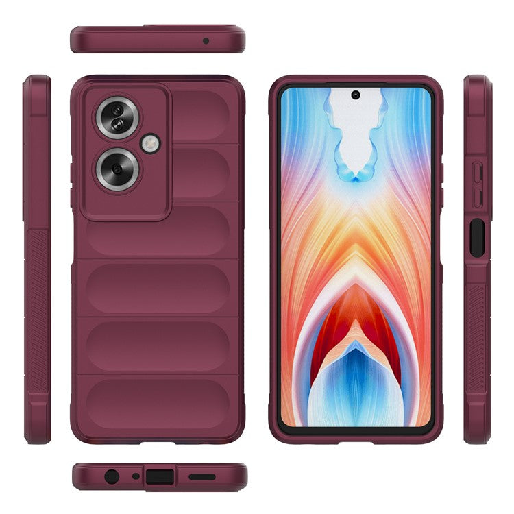 Soft TPU Case for Oppo A79 5G / A2 5G Shock Absorbing Phone Back Cover - Wine Red