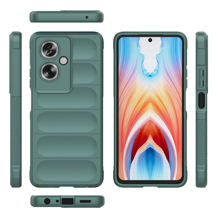 Soft TPU Case for Oppo A79 5G / A2 5G Shock Absorbing Phone Back Cover - Green