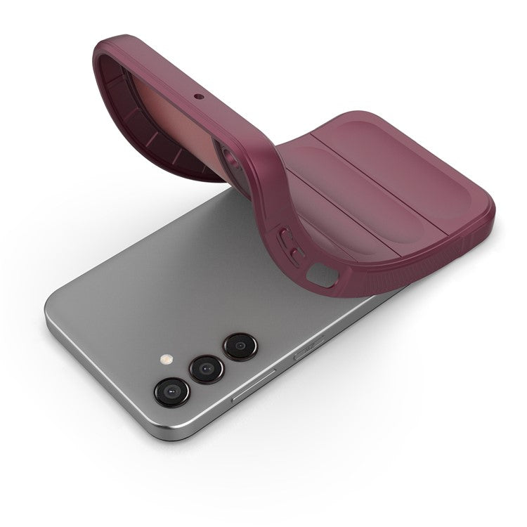 For Samsung Galaxy M15 5G / F15 5G Case Anti-Scratch Soft TPU Phone Protection Cover - Wine Red