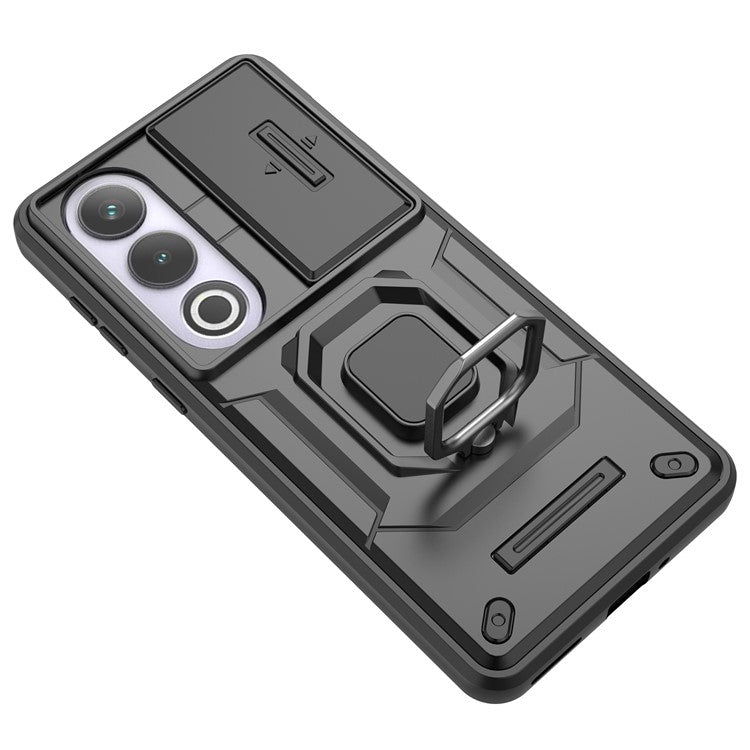 For OnePlus Ace 3V 5G Case with Slide Lens Cover PC+TPU Protective Shell - Black
